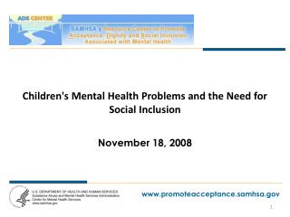 Children's Mental Health Problems and the Need for Social Inclusion