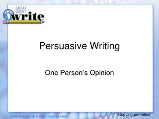 Persuasive Writing