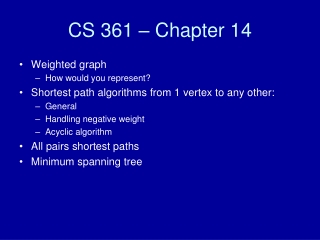 CS 361 – Chapter 14