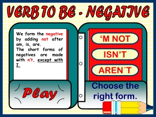 VERB TO BE - NEGATIVE