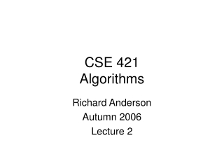 CSE 421 Algorithms