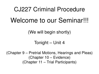 CJ227 Criminal Procedure