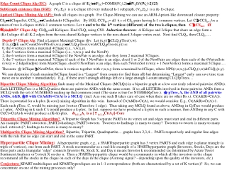 Depth-1 st Clique Alg : Find a Largest Maximal Clique v . Let (x,y)  CLQ 3 pTree(v,w).