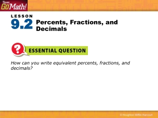 Percents, Fractions, and Decimals