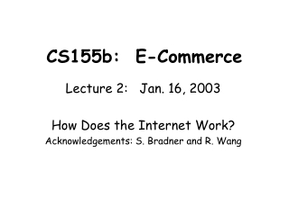 CS155b: E-Commerce