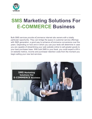 SMS Marketing Solutions For E-COMMERCE Business