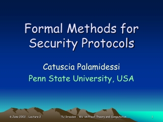 Formal Methods for Security Protocols