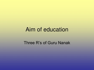 Aim of education