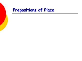 Prepositions of Place