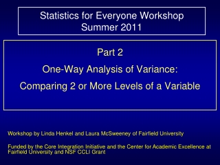 Statistics for Everyone Workshop Summer 2011