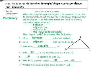 Tool Bag Formulas, equations, Vocabulary, etc.