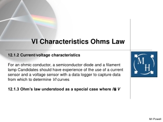 VI Characteristics Ohms Law