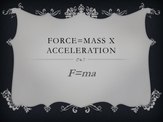 Force=mass x acceleration