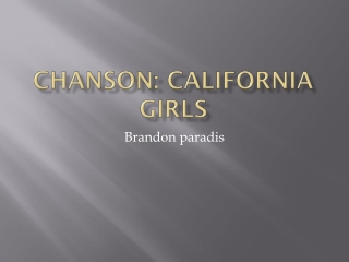 Chanson: California girls