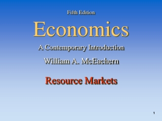 Fifth Edition Economics A Contemporary Introduction William A. McEachern Resource Markets