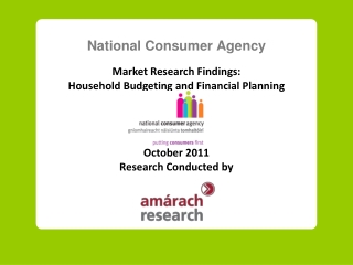 National Consumer Agency Market Research Findings: Household Budgeting and Financial Planning