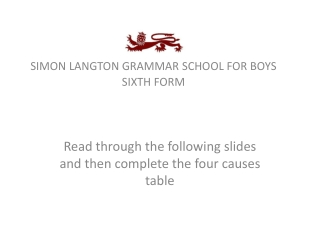 SIMON LANGTON GRAMMAR SCHOOL FOR BOYS SIXTH FORM