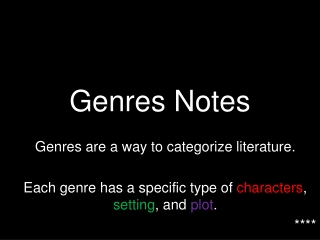 Genres Notes