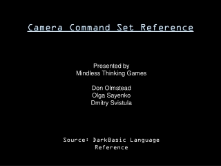 Camera Command Set Reference