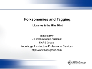 Folksonomies and Tagging: Libraries &amp; the Hive Mind