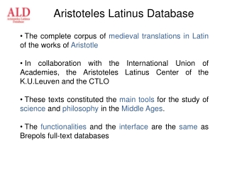 Aristoteles Latinus Database