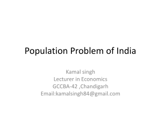 Population Problem of India