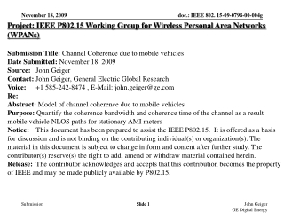 Project: IEEE P802.15 Working Group for Wireless Personal Area Networks (WPANs)