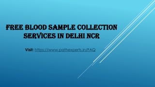 Free blood sample collection services in Delhi NCR