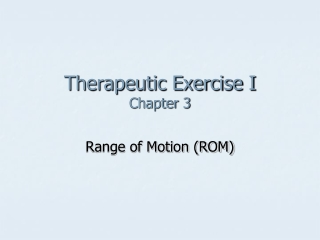 Therapeutic Exercise I Chapter 3