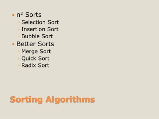 Sorting Algorithms