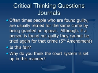 Critical Thinking Questions Journals