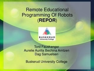 Remote Educational Programming Of Robots ( REPOR )