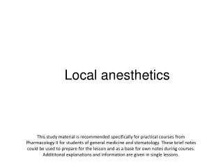 Local anesthetics