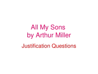 All My Sons by Arthur Miller