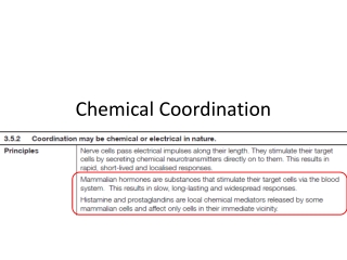 Chemical Coordination