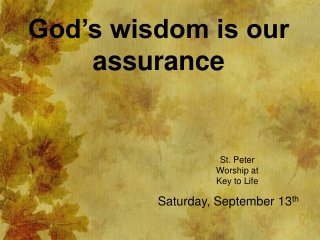 St. Peter Worship at Key to Life