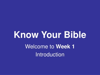 Know Your Bible