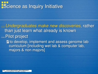 Science as Inquiry Initiative