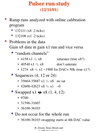 Pulser run study (12/11/01)