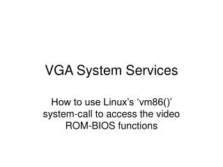 VGA System Services