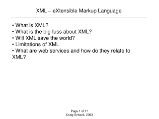 XML – eXtensible Markup Language