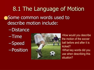 8.1 The Language of Motion