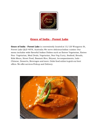 Grace of India - ­Forest Lake-Forest Lake - Order Food Online