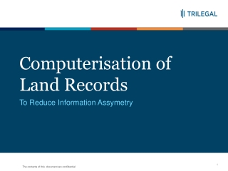 Computerisation of Land Records