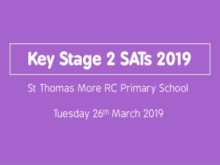 Key Stage 2 SATs 2019