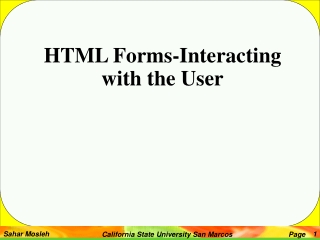HTML Forms-Interacting with the User