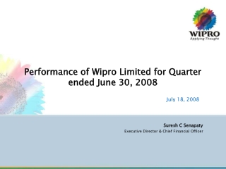 Performance of Wipro Limited for Quarter ended June 30, 2008