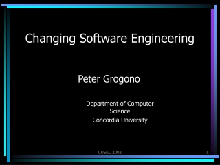 Changing Software Engineering