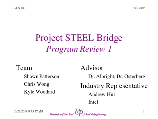 Project STEEL Bridge Program Review 1