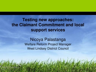 Testing new approaches: the Claimant Commitment and local support services